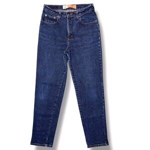 Faded Glory Straight Leg High Rise Jeans Dark Wash Stretch Denim Petite 8